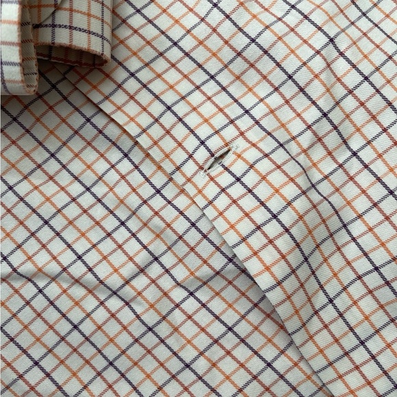 Peter Millar Shirt Men's XL Orange Plaid 100% Cotton Long Sleeve Button Down - Picture 6 of 8